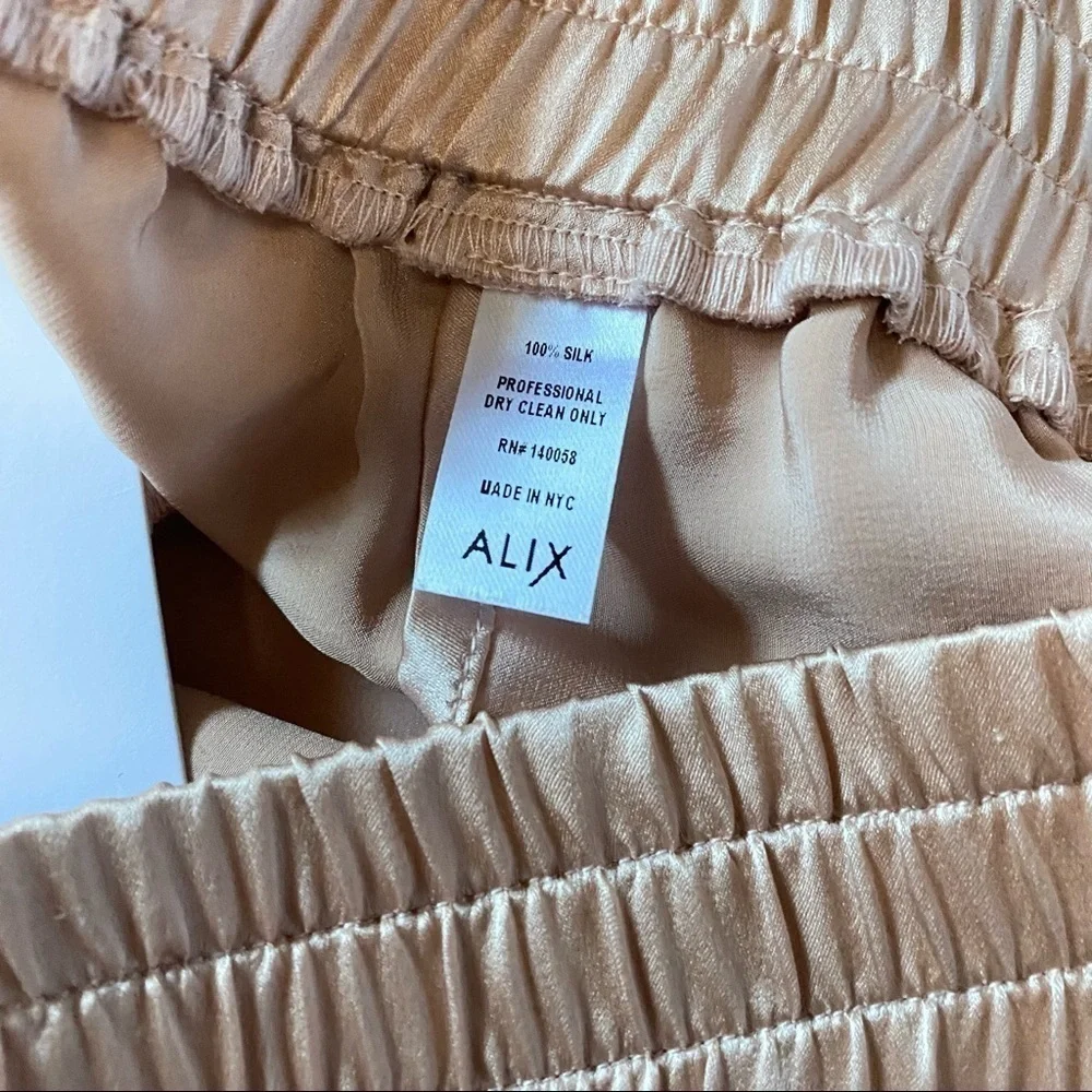 ALIX NYC 100% silk “Hester” rose gold pajama shorts loungewear